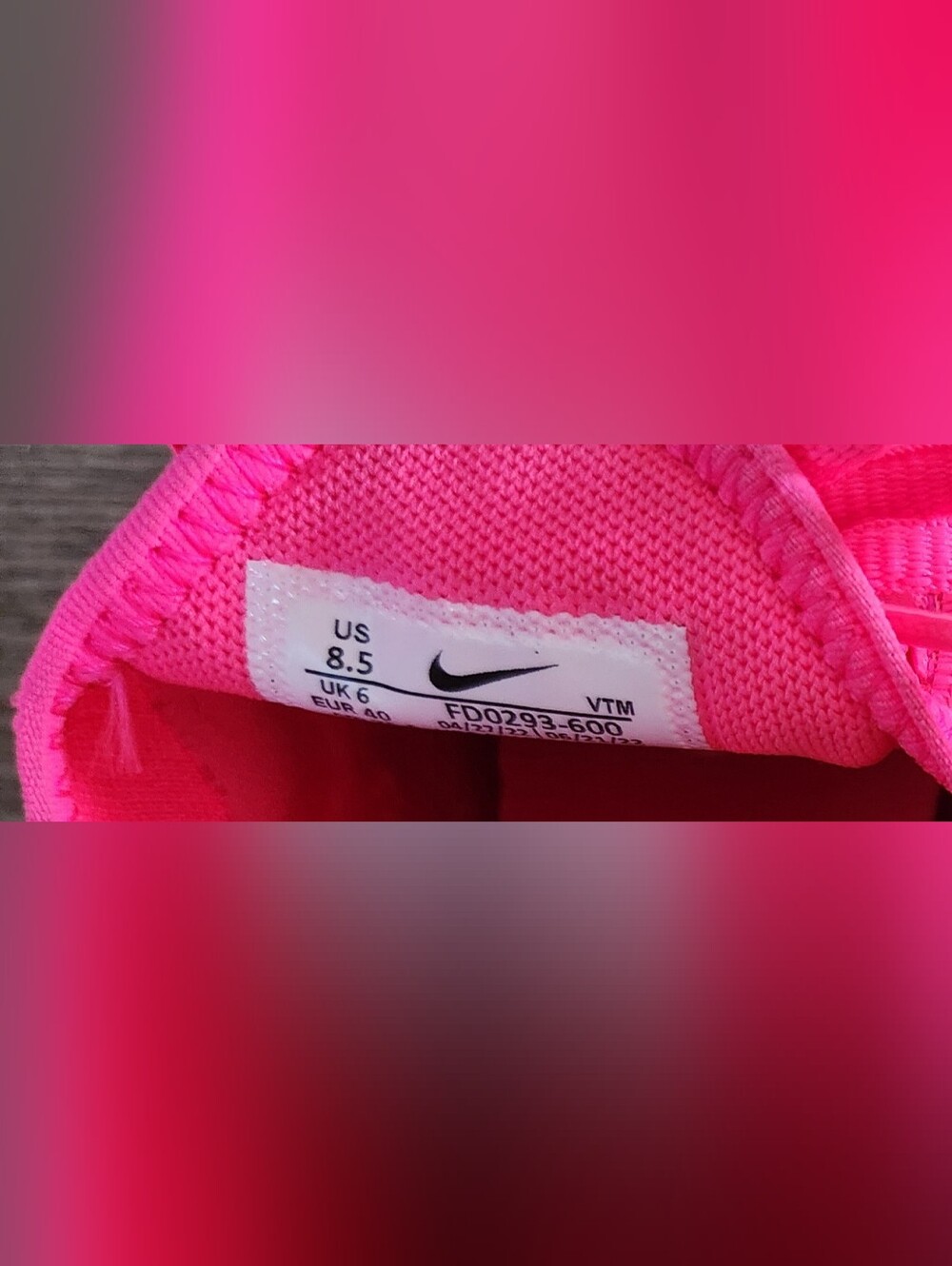 *XCLNT* Nike Airmax Air Max 270 Sz 8.5 Neon Bright Hot Hyper Vibrant Triple Pink - Picture 7 of 12